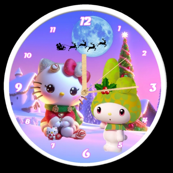 Kitty Christmas Rgb led clock - Picture 2 of 3